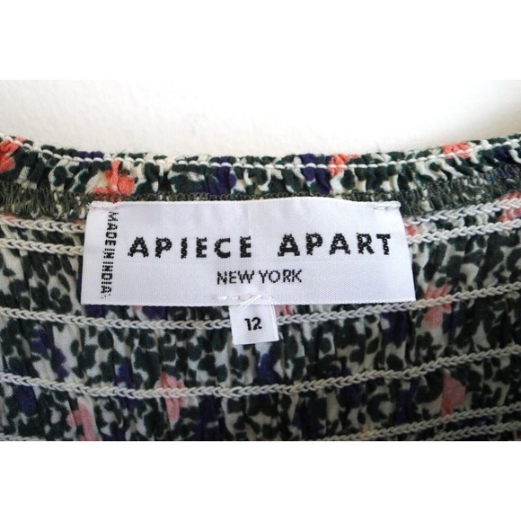 APIECE APART Olivia Floral Smocked Long Sleeve Mini Dress Shopbop 12 XL $325 - Picture 5 of 12